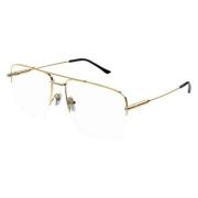 Gouden Pilot Optische Dubbele Brug Bril Gucci , Yellow , Unisex