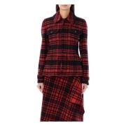 Plaid Wool Twill Utility Jacket Ralph Lauren , Multicolor , Dames