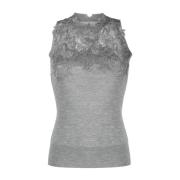 Grijze Kant Mouwloze Top Ermanno Scervino , Gray , Dames