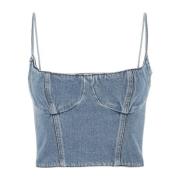 Stijlvolle Denim Bodice Top Magda Butrym , Blue , Dames