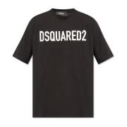 T-shirt met logo Dsquared2 , Black , Heren