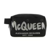 Graffiti Beauty Case Alexander McQueen , Black , Heren