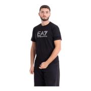 Casual Logo T-Shirt Emporio Armani EA7 , Black , Heren
