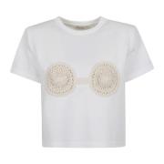 Daisy Crochet White T-Shirt Magda Butrym , White , Dames