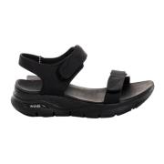 Comfortabele Arch Fit Sandalen voor Reizen Skechers , Black , Dames