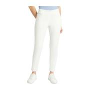Slim Cropped Trousers in Milk-White Elena Mirò , White , Dames