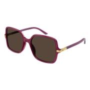 Burgundy/Brown Zonnebril Gg1449S Gucci , Brown , Dames