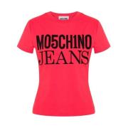 Korte Mouw Mode T-Shirt Moschino , Red , Dames