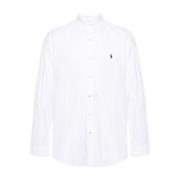 Witte Stretch Katoenen Poplin Overhemd Ralph Lauren , White , Heren