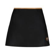 Nylon Mini Rok met Ritssluiting Prada , Black , Dames