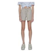 Linnen Pull-Up Shorts Lente/Zomer Collectie Only , Beige , Dames