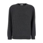 Kasjmier Ronde Hals Sweater Grijs Brunello Cucinelli , Gray , Dames