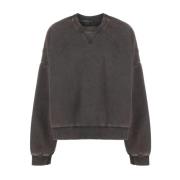 Gewassen Zwarte Felpa Sweatshirt Entire Studios , Black , Heren