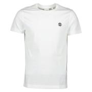 Geborduurd Logo Ronde Hals Tee Burberry , White , Heren