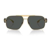 Aviator zonnebril met donkergrijze lens Versace , Yellow , Unisex