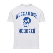 Witte Katoenen T-shirt met Skull Logo Alexander McQueen , White , Here...