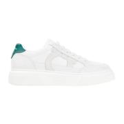 Witte Suède Leren Sneakers Ss24 Salvatore Ferragamo , White , Heren