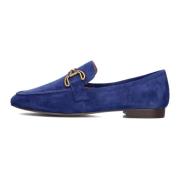 Navy Suède Loafers met Vierkante Neus Bibi Lou , Blue , Dames