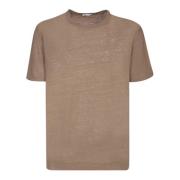 Beige Ronde hals T-shirt Korte mouw Boglioli , Beige , Heren