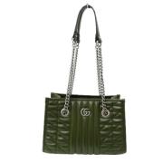 Pre-owned Leather totes Gucci Vintage , Green , Dames