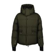 Gewatteerde capuchonjas met logopatch Moncler , Green , Heren