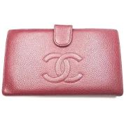 Pre-owned Leather wallets Chanel Vintage , Red , Dames