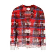 Rode Mohair Cardigan Sweater Aw23 Maison Margiela , Multicolor , Heren