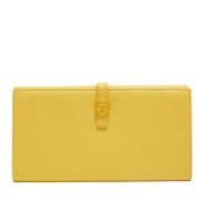 Pre-owned Leather wallets Chanel Vintage , Yellow , Dames