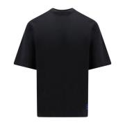 Zwarte Crew-neck T-shirt met EKD Patch Burberry , Black , Heren