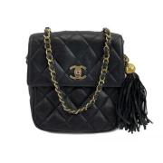 Pre-owned Leather chanel-bags Chanel Vintage , Black , Dames