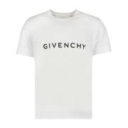 Logo Print Ronde Hals T-shirt Givenchy , White , Heren