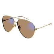 Stylish Sunglasses with Blue Brown Lenses Gucci , Yellow , Dames