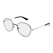 Stijlvolle Brillenmonturen in Zwart Zilver Gucci , Gray , Unisex