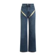 Vintage Blauwe Cut Out Jeans Y/Project , Blue , Dames