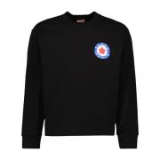 Gedrukt Logo Sweatshirt Target Kenzo , Black , Heren