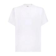 Witte Katoenen T-shirt met Logo Detail Burberry , White , Heren