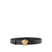 Medusa Relief Gesp Riem Versace , Black , Dames