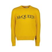 Logo Geborduurde Sweatshirt Alexander McQueen , Yellow , Heren