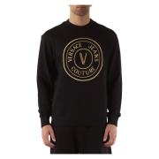 Regular Fit Katoenen Sweatshirt Versace Jeans Couture , Black , Heren