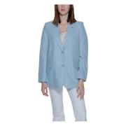 Pinstripe Linen Jacket Lente/Zomer Collectie Vero Moda , Blue , Dames
