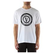 Regular Fit Katoenen T-shirt met Voorlogo Print Versace Jeans Couture ...