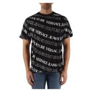 Katoenen Logo Print Regular Fit T-shirt Versace Jeans Couture , Black ...