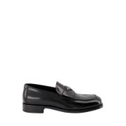 Driehoek Logo Mocassins Prada , Black , Heren