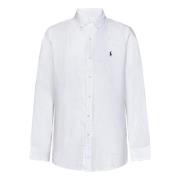 Witte Linnen Overhemd met Pony Borduursel Ralph Lauren , White , Heren