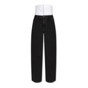 Jeans met een korset Rotate Birger Christensen , Black , Dames