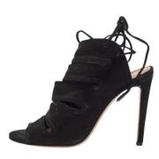 Pre-owned Suede sandals Aquazzura Pre-owned , Black , Dames