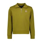 Sweatshirt met rits en hoge kraag Moncler , Green , Heren