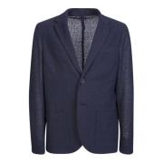 Blauwe Bicolor Frisé Blazer Harris Wharf London , Blue , Heren