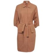 Pre-owned Cotton dresses Hermès Vintage , Brown , Dames