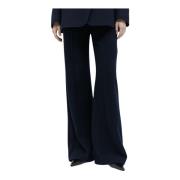 Luxe Wol Kasjmier Wijde Broek Chloé , Blue , Dames